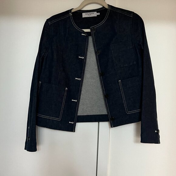 M.M.LaFleur Kane Cropped Denim Jacket Size 4 - Picture 4 of 4